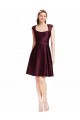 Desconto Uva Linha A Decote Quadrado Sem Mangas Comprimento Joelho Vestidos de Madrinha / Vestidos de Cocktail / Vestidos de Homecoming