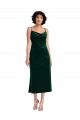 Desconto Verde Escuro Bainha Decote Capuz Sem Mangas Comprimento Midi Vestidos de Madrinha / Vestidos de Noite / Vestidos de Festa