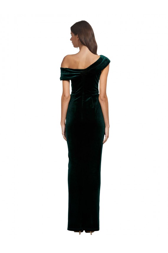 Desconto Verde Escuro Bainha Fora do Ombro Sem Mangas Comprimento Chão Vestidos de Madrinha / Vestidos de Noite / Vestidos de Festa