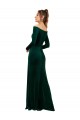 Desconto Verde Escuro Bainha Fora do Ombro Mangas Compridas Comprimento Chão Vestidos de Madrinha / Vestidos de Noite / Vestidos de Festa
