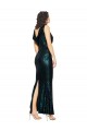 Desconto Verde Escuro Sereia Decote V Sem Mangas Comprimento Chão Longo Vestidos de Madrinha / Vestidos de Noite / Vestidos de Festa