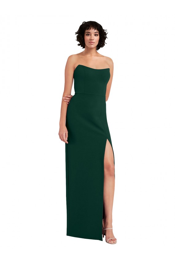 Desconto Verde Meia-Noite Bainha Colher Sem Mangas Comprimento Chão Vestidos de Madrinha / Vestidos de Noite / Vestidos de Festa