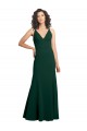 Desconto Verde Meia-Noite Linha A Decote V Sem Mangas Comprimento Chão Longo Vestidos de Madrinha / Vestidos de Noite / Vestidos de Festa