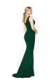 Desconto Verde Meia-Noite Sereia Decote V Sem Mangas Comprimento Chão Vestidos de Madrinha / Vestidos de Noite / Vestidos de Festa