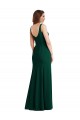 Desconto Verde Meia-Noite Trombeta Decote Quadrado Sem Mangas Comprimento Chão Vestidos de Madrinha / Vestidos de Festa