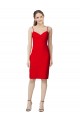 Desconto Vermelho Bainha Amor Sem Mangas Comprimento Cocktail Vestidos de Madrinha / Vestidos de Noite / Vestidos de Festa
