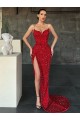 Desconto Vermelho Bainha Decote V Sem Mangas Comboio Varredela Vestidos de Festa