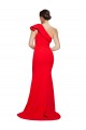 Desconto Vermelho Bainha Um Ombro Sem Mangas Comboio Varredela Vestido de Madrinha / Vestido de Festa
