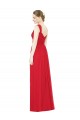 Desconto Vermelho Linha A Amor Sem Mangas Comprimento Chão Vestidos de Madrinha / Vestidos de Baile