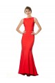 Desconto Vermelho Sereia Cabeçada Sem Mangas Comprimento Chão Vestidos de Madrinha / Vestidos de Noite