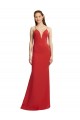 Desconto Vermelho Sereia Alças finas Sem Mangas Comprimento Chão Vestidos de Madrinha / Vestidos de Noite / Vestidos de Festa
