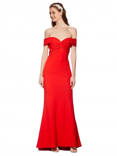 Desconto Vermelho Sereia Fora do Ombro Sem Mangas Comprimento Chão Vestido de Festa