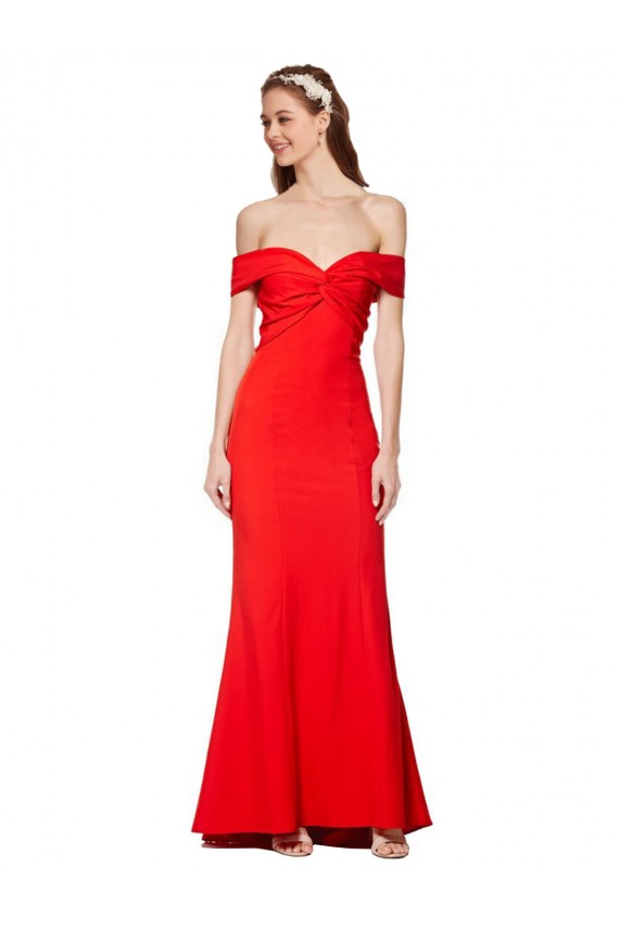 Desconto Vermelho Sereia Fora do Ombro Sem Mangas Comprimento Chão Vestido de Festa