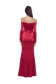 Desconto Vermelho Escuro Bainha Amor Mangas Compridas Comprimento Chão Vestidos de Madrinha / Vestidos de Noite / Vestidos de Festa