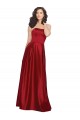 Desconto Vermelho Escuro Linha A Sem alças Sem Mangas Comprimento Chão Vestidos de Madrinha / Vestidos de Festa