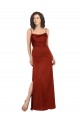 Desconto Vermelho Linha A Alças finas Sem Mangas Comprimento Chão Vestidos de Madrinha / Vestidos de Noite / Vestidos de Festa
