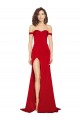 Desconto Vermelho Linha A Fora do Ombro Sem Mangas Comprimento Chão Longo Vestidos de Madrinha / Vestidos de Noite / Vestidos de Festa