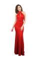 Desconto Vermelho Sereia Cabeçada Sem Mangas Comprimento Chão Longo Vestidos de Madrinha / Vestidos de Noite / Vestidos de Festa