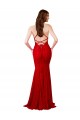 Desconto Vermelho Sereia Decote V Sem Mangas Comprimento Chão Vestidos de Madrinha / Vestidos de Noite / Vestidos de Baile