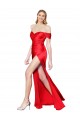 Desconto Vermelho Sereia Fora do Ombro Sem Mangas Comprimento Chão Vestidos de Madrinha / Vestidos de Noite / Vestidos de Festa