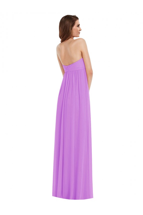 Desconto Violeta Linha A Amor Sem Mangas Comprimento Chão Vestidos de Madrinha
