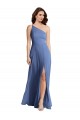 Desconto Windsor Azul Linha A Um Ombro Sem Mangas Comprimento Chão Vestidos de Madrinha / Vestidos de Noite